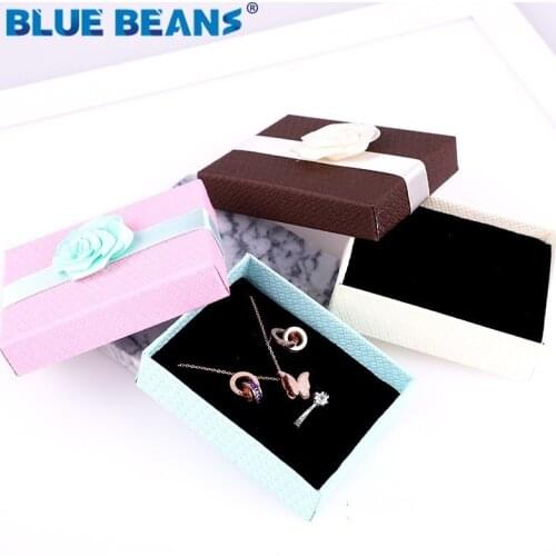 Gift Boxes Square jewelry organizer shape box Engagement Ring For Earrings Necklace Bracelet Display Holder rose flower new gold