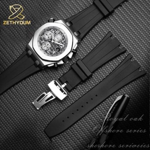 Silicone Rubber watch strap bracelet wristband sport watche band 28mm watchband for ap watches wristwatches belt Free screw