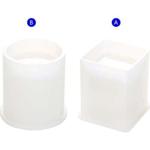 Silicone Mold Epoxy Resin DIY Pen Container Organizer Square Round Storage Holder Silica Molds Crafts Jewelry Making Charms