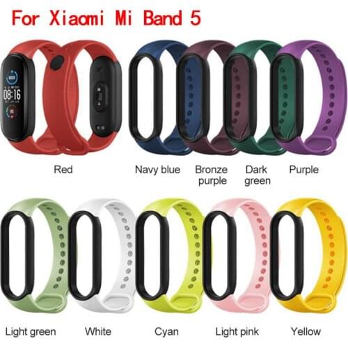 Silicone Strap For Xiaomi Mi Band 5 Sport Bracelet Smart Watch band For Xiaomi Mi Band 5 Strap For Mi Band 5 Bracelet