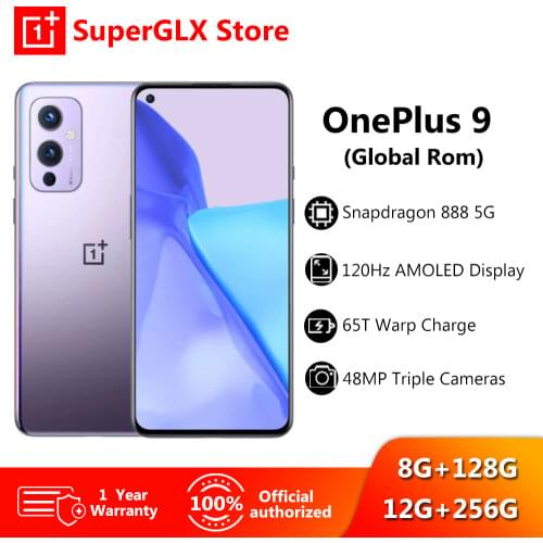 2021 New Original OnePlus 9 5G Smartphone Snapdragon 888 Android 11 6.55'' 4500 mAh 120Hz Fluid AMOLED NFC Oneplus9 Mobile Phone