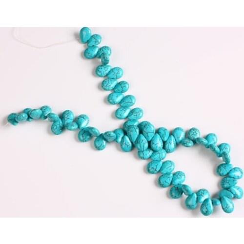 TUMBEELLUWA Red Blue Howlite Turquoise Loose Spacer Stone Beads Charms For Jewelry Making DIY Necklace Bracelet Accessories