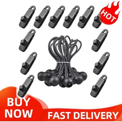 12 PCS Tent Clip 20PCS Rope Lock Grip Tarp Clamps Awning Cord Clip Urgent Snap Fixed Plastic Clip For Outdoor Tent Cover Clamp