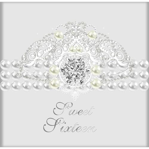 Pearls Diamond crown sweet photo background vinyl 16th birthday Fotografia photography backdrops for photo studio props G-1035