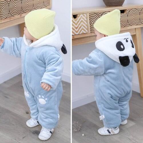 Newborn Baby Winter Clothing Panda Baby Jumpsuit Autumn And Winter Windproof Thickening Newborn Baby Clothes Baby Jumpsuit