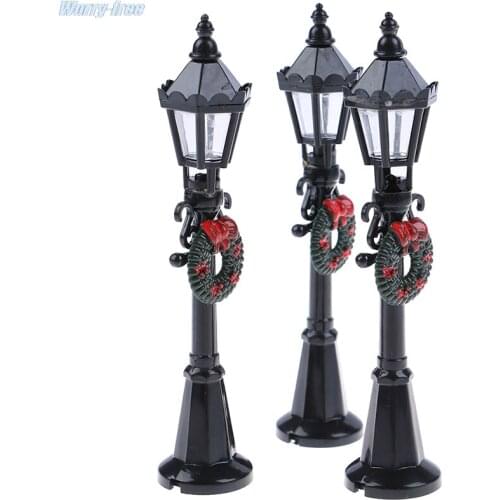 1/12 Dollhouse Miniature Christmas Park Street Lamp Doll Streetlight Decor Toy Home Decor 1pc