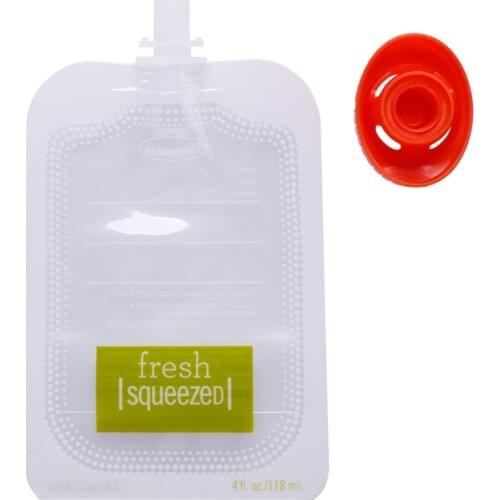 10pcs Single Use Food Pouch Packaging Squeeze Pouch Plastic Smoothie Squeeze Bags Refillable Fresh Storage Bag With Lid #281643