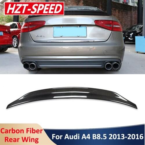 2017-2019 A4 B9 B-Type Real Carbon Fiber Material Rear Wing Trunk Spoiler Car Styling Body Kit For Audi A4 B9 Modification