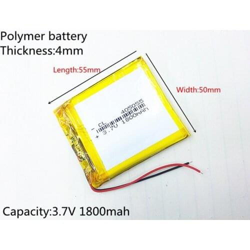 3.7V 1800mAh Lithium Polymer LiPo Rechargeable Battery cells power For PAD GPS PSP Vedio Game E-Book Tablet PC Power Bank 405055