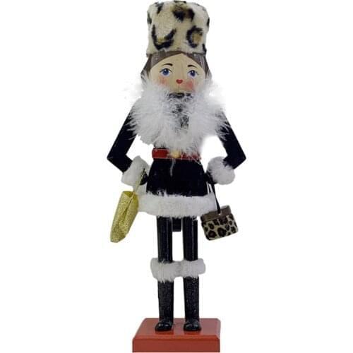 38CM Nutcracker Christmas Hand Painted Nutcracker Princess Puppet Christmas Tree Pendant Doll Nutcracker Birthday Christmas Gift