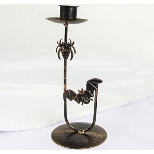 55% Dropshipping!!Candle Stand Eye-catching Rust-proof Wrought Iron Halloween Themed Candle Display Stand Home Decor