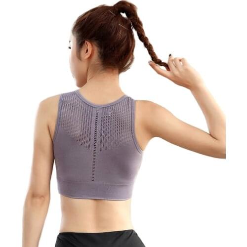 Seamless Brassiere Women Sports Bra High Impact Push Up Hollow Yoga Running Gym Workout Active Wear Athletic Top for Fitness