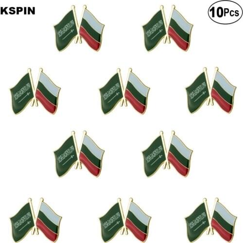 Saudi Arabia & Bulgaria Lapel Pin Flag badge Brooch Pins Badges 10Pcs a Lot