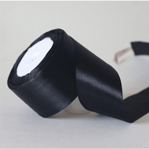 25Yards/ 6mm-50mm Black Silk Satin Ribbon DIY Material Craft Ribbon Prom Party Decoration Wedding Gift Box Packaging Accessories