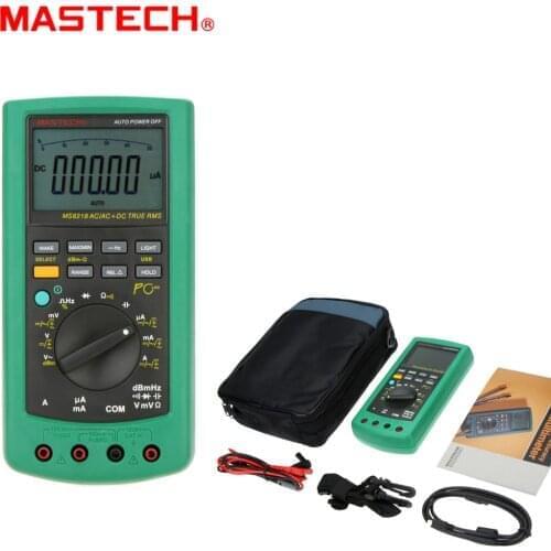 MASTECH MS8218 Digital Auto Range Multimeter True RMS DMM Voltmeter Ammeter Electrical Test Multimeter with w/RS232 Interface