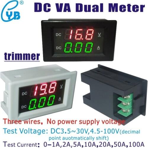 Digital DC3-30V/20A Voltmeter Ammeter Red green LED Dual Display for 12v 24v Car Voltage Current Monitor No Need External Shunt