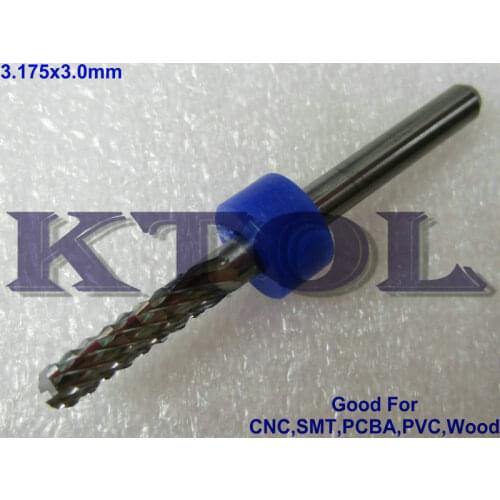 3.0mm PCB cutting tools, imported tungsten steel carbide drill router bits for CNC, SMT, PCBA, pvc, wood, free ship