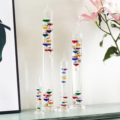 Creative Multi-Colored Spheres Galileo Thermometer Office Living Room Swing Ball Physics Temperature Gauge Home Table Decoration