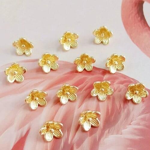 20 Pcs/Lot Small Flower Buttons Box Jewelry Metal Snap Buttons Gold Color Button Decorative DIY Sewing Accessories For Clothes