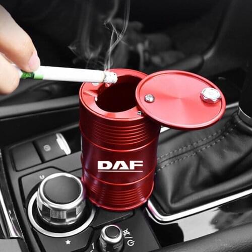 Automobile LOGO metal ashtray personality ashtray creative cigarette dustbin For DAF XF CF LF van automotive ashtray accessories