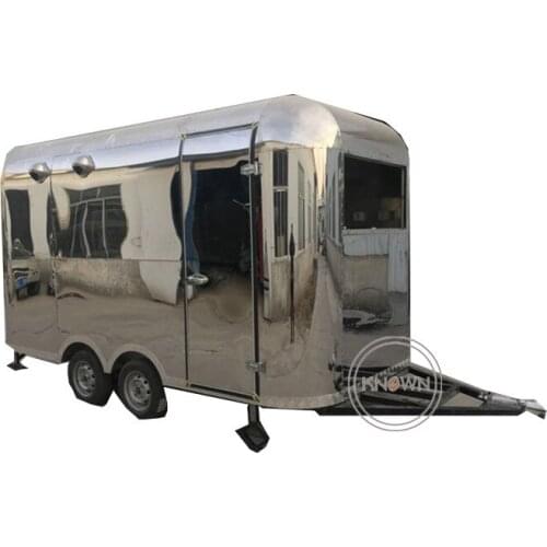 Stainless steel 5m mobile Mirror food trailer street snack vending cart kiosk