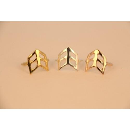 Fashion Hollow out shield ring wholesale and mixed color