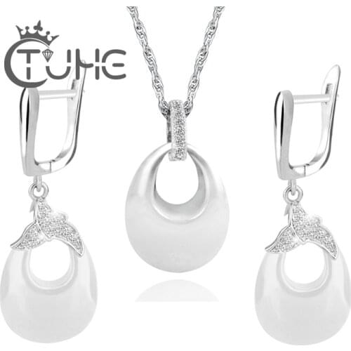 Fashion Ceramic Jewelry Set Womens Earrings And Ring With Zirconia Water Drop Earrings Classic Style Top Quality Jewellry
