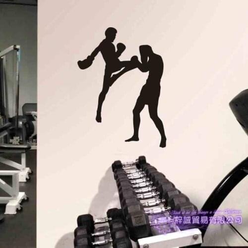 Muay Thai MMA Wall Sticker Kick Play Decal Free Combat Posters Vinyl Striker Wall Decals Decor Mixed Martial Arts Club Car Decal
