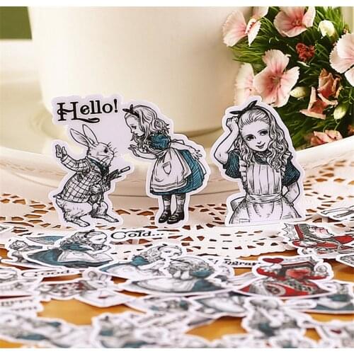 40pcs The story of rabbits and gir Decorative Sticker Adhesive Stickers DIY Decoration Craft Scrapbooking Stickers Paper crafts