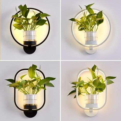 Modern Simple Wall Lamp LED Creative Living Room Background Wall Bedroom Corridor Balcony Green Plant Wall Lamp