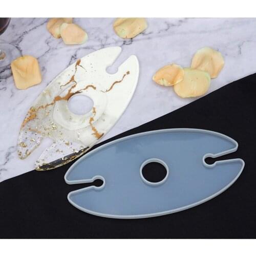 New Oval Coaster Molds for Resin Casting Silicone Coaster Molds for Red Wind Glass Hanging Holder Resin Tray Coaster Mold Kit