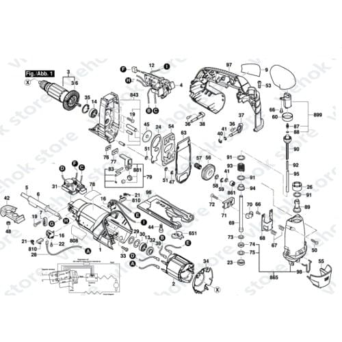 Original accessories for BOSCH GST25M Curved Saw Armature Rotor Stator Field Switch speed governor Eccentric gear