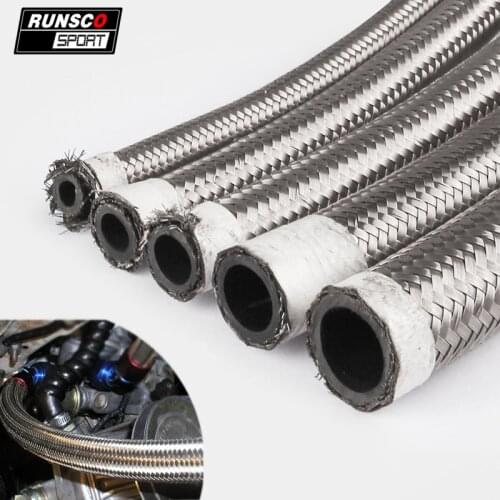 Braided Oil Line Fuel Hose Oil Gasoline Brake Line Hose For Racing Motorcycle Hose 1 Meter AN4 AN6 AN8 AN10 AN12