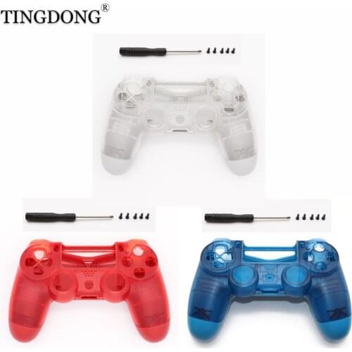 Transparent Clear Blue Red Housing Shell Faceplate Case For Playstation 4 Dualshock 4 PS4 Pro 4.0 V2 JDM 040 JDS-040 Controller