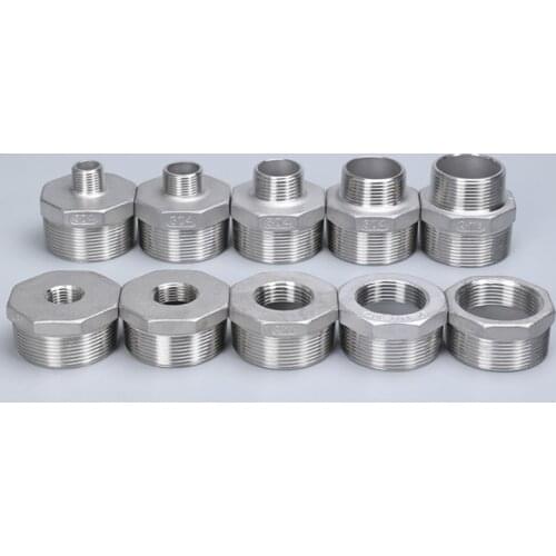 Stainless Steel Hex Nipple Fitting Coupler Adapter 1/2" 3/4" 1" BSPT Male to Male Thread For Water Oil Gas Connector