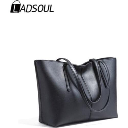 LADSOUL Bucket Womens Simple Fashion Large Capacity Daily Handbag Solid Color For Ladies High Quality CD5541/h