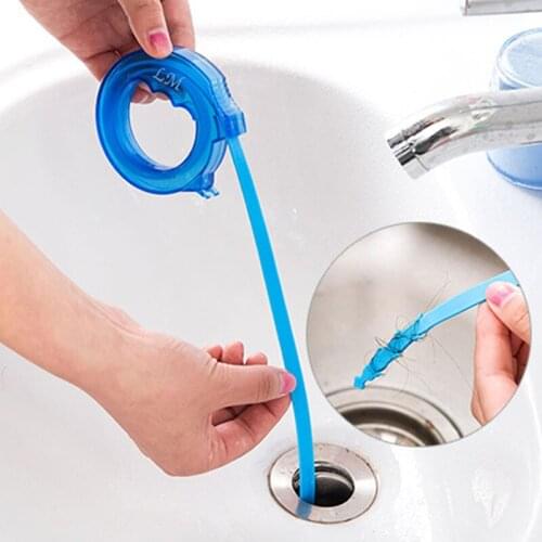 Convenient Hair Pipe Cleaning Polished Drain Sink Cleaner Bathroom Unclog Sink Tub Snake Hair Removal Household Tools A4
