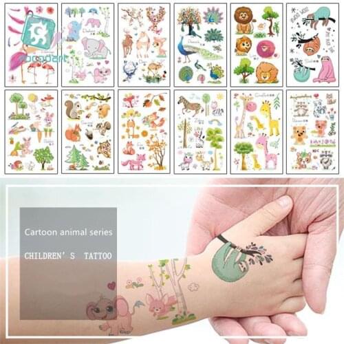 Cute Cartoon Animal Bird Design Waterproof Temporary Tattoos Stickers For Kids Girl Children Gift Water Transfer Fake Tattoo