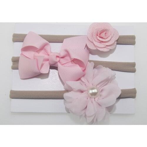 2019 wowsorie Korean mini flower Cards nylon elastic Headband set hair band headwear children hair accessories 3pcs/lot