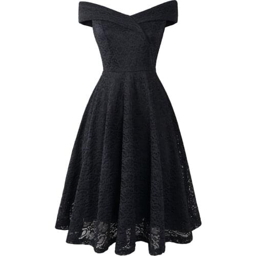 2019 Summer Women Lace Vintage Dress Red LACE Swing Retro Robe Party Dresses Rockabilly Pin Up Dress Vestidos