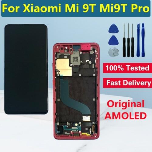 6.39" Original AMOLED For Xiaomi Mi 9T Mi 9T Pro LCD Display Touch Screen Digitizer For Redmi K20 K20 Pro LCD Screen With Frame