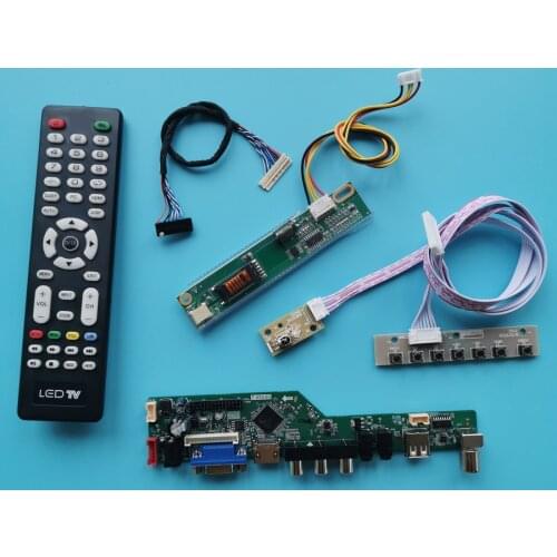 LCD monitor 1280*800 LVDS 20-Pin 1-CCFL universal controller drive board kit VGA+AV+USB for BT133HG01/N133I1/N133I3/N133I7