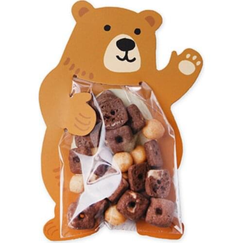 10pcs/lot Cute Animal Bear Rabbit Koala Candy Bags Greeting Cards Birthday Party Wedding Cookie Candy Packaging Bag