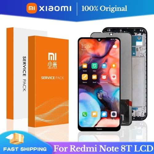 100% New 6.3''Original LCD +Frame For Xiaomi Redmi Note 8T Display Screen Replacement LCD Touch Screen Digitizer with 10Touch