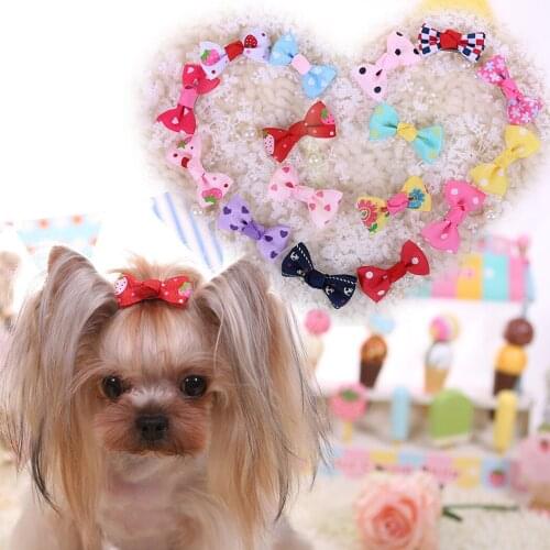 16 Pcs Hair Bows Rubber Bands Candy Colors Fashion Cute Dog Puppy Cat Kitten Pet Toy Kid Bow Tie Necktie Clothes Decoration