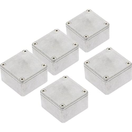 5pcs 1590LB Silver Aluminium Enclosure Electronic Diecast Stomp box Project Box 50.5x50.5x31mm Electronic Project Case