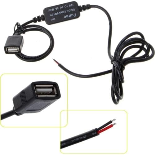 Car Charger USB Female Plug 12V to 5V 3A Power Supply Converter For PDA DVR Camcorder