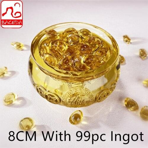 Baceda accumulate abundance of wealth attract prosperity luck Wealth Yuanbao Treasure Bowl and Gold Ignot Display