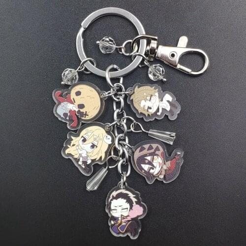 Angels of Death Delicate Acrylic Anime Key Ring Cartoon Keychain Flash Beads Schoolbag Purse Decoration Pupil Birthday Gift