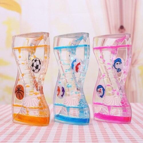 Timer Clock Jewelry Table Liquid Sensory Calm Exercise Two-color Oil Childrens Drop Toy Decompression Timer Spin The Wheel